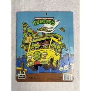 Vintage Teenage Mutant Ninja Turtles Jigsaw Puzzle Ninja Pizza Rose Art 1990